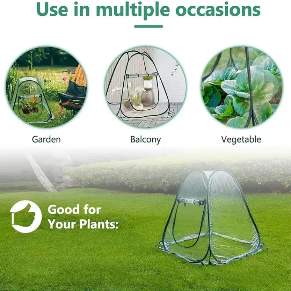 Plants Greenhouse Tent Transparent Folding Horticultural Greenhouse Warm Room Mini Sunroom Garden Nursery Plant Protective Cover
