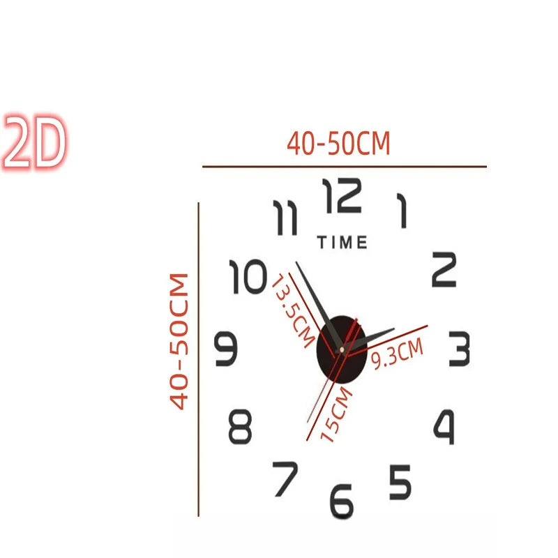 Choice DIY Quarz Uhr Spiegel - 40cm Acryl Pflanze Groß