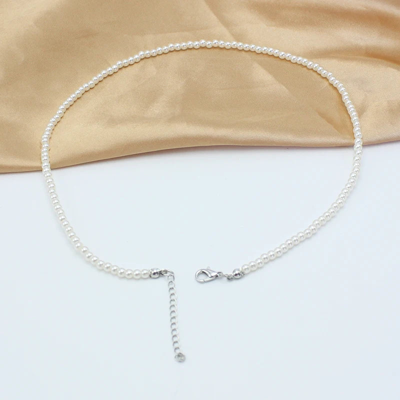 DAIZHEMEI GIFT Perlenkette Mit Anhänger - 42 5cm Beige