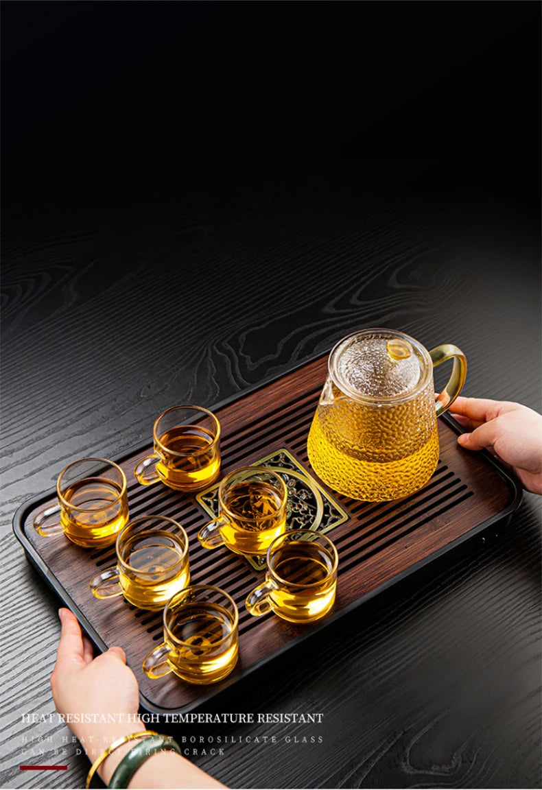 GIANXI High Quality Heat Resistant Glass Tea Pot Chinese Kung Fu Tea Set Puer Kettle Coffee Glass Pot Convenient Office TeaPot