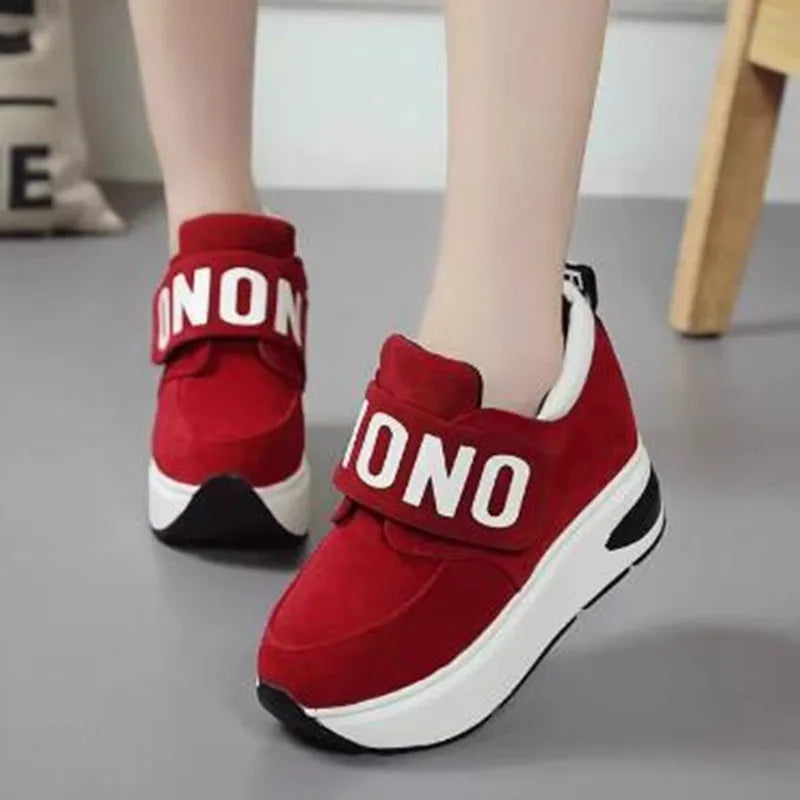 NEW Platform Wedge Sneakers Ladies Shoes Sneaker Casual Shoes Trainers Women Female Shoes Black Red Sneaker Women Tenis Feminino