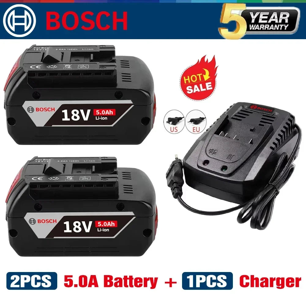 Original Bosch Professional Lithium Battery 18V 6.0AH for Bosch BAT609 BAT609G BAT618 BAT618G Rechargeable Power Tool Battery