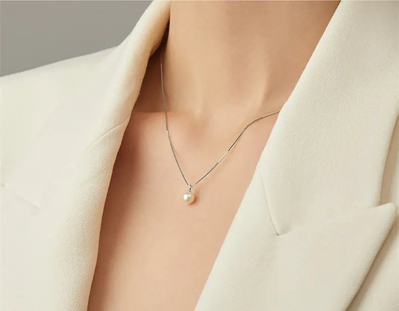 Sterling925 556 Perlenanhänger - 18k Vergoldet 2g Boxkette