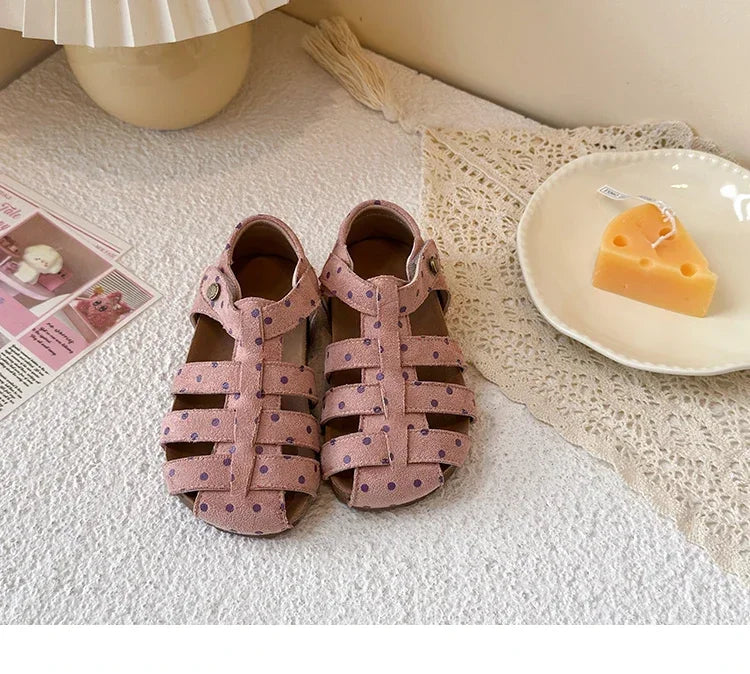 Mädchen-Sandalen 2025: Polka-Dots Princess Korean-Style - Sweet Summer Collection