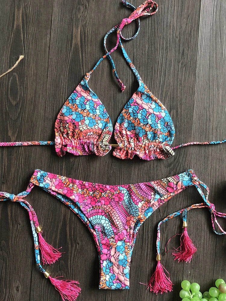 Costume de baie Bella Swim cu push-up - imprimeu floral, cupă B, mărimea S