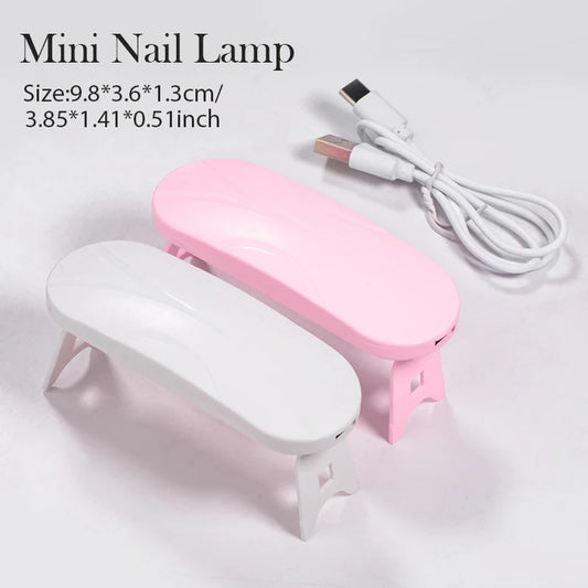 Uscător de unghii MINI 6W USB UV LED lampă roz alb Nail Art manichiură instrumente design uscare rapidă lumină de întărire pentru oja gel