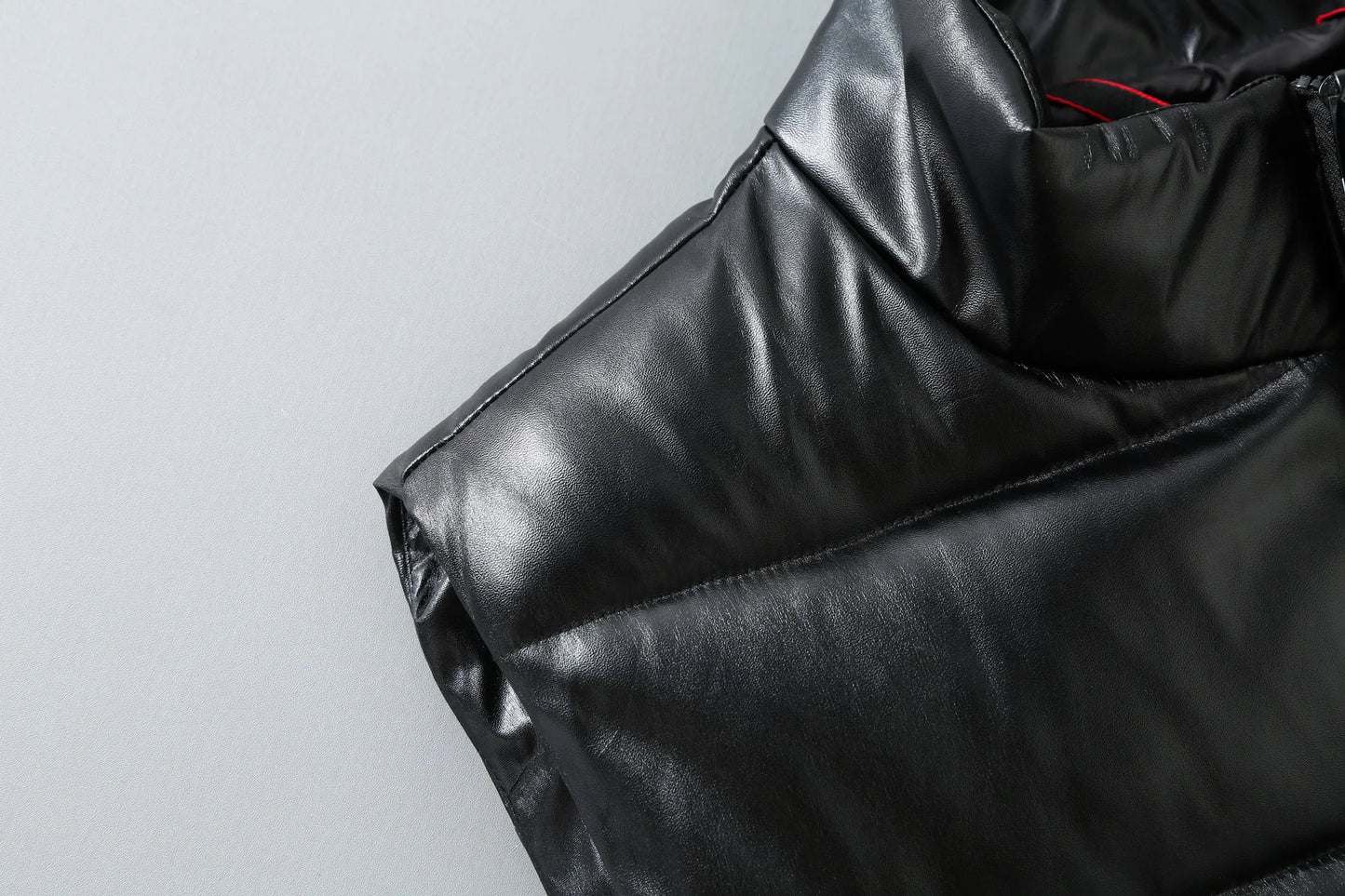 MAINKULCN Weste Winter Warm Ohne Ärmel - Größe XXXXXL PU Leder Wasserdicht Hochwertig