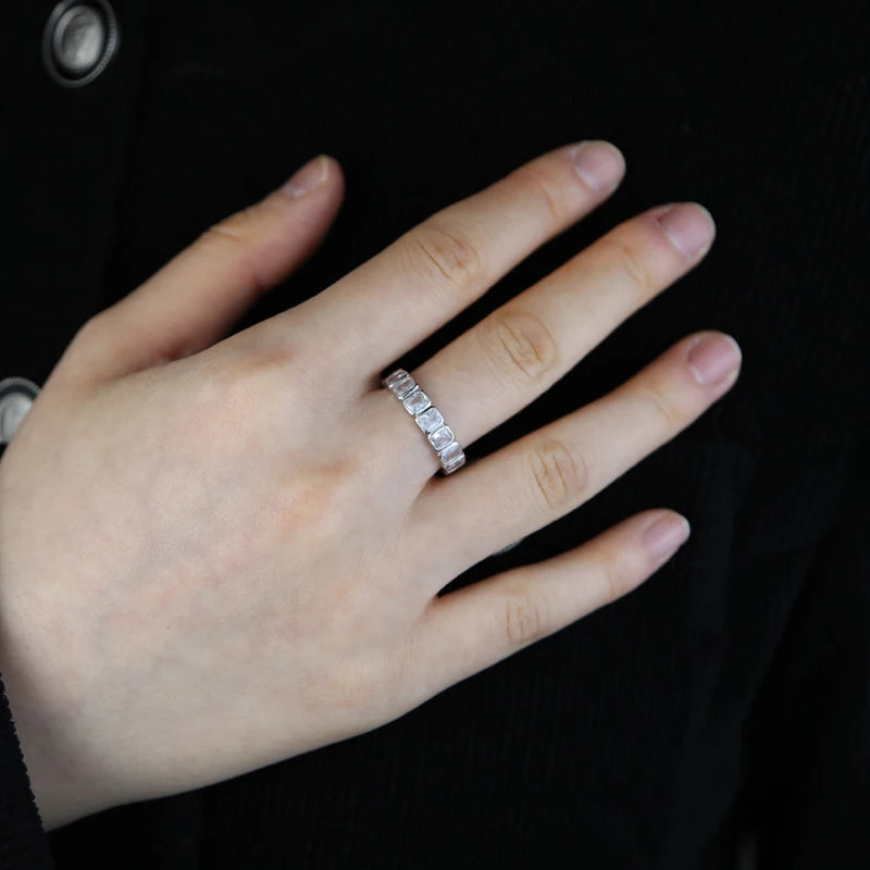 GIRLMIDNIGHT Geometrischer Ring 925 Silber - Zirkonia 57