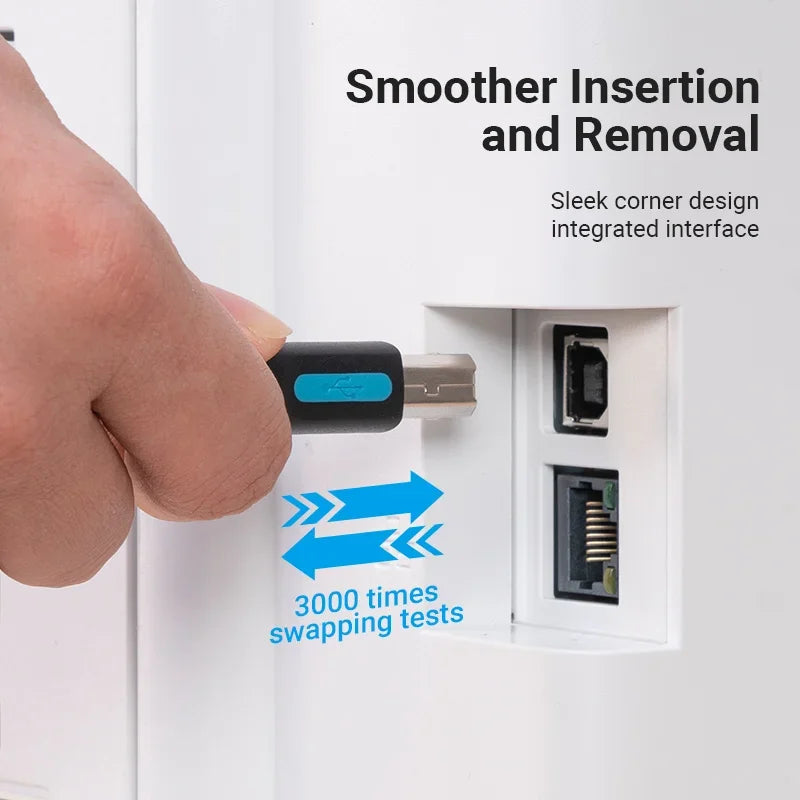 Vention USB Druckerkabel 2025 - USB Type B zu A Male - Canon Epson HP ZJiang Label Printer USB 2.0