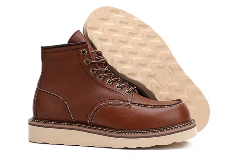 BEKEDEKECN Schneestiefel Warmes Wollfutter - Obermaterial Leder, Innenfutter Wolle, Schnürung Knöchelhoch