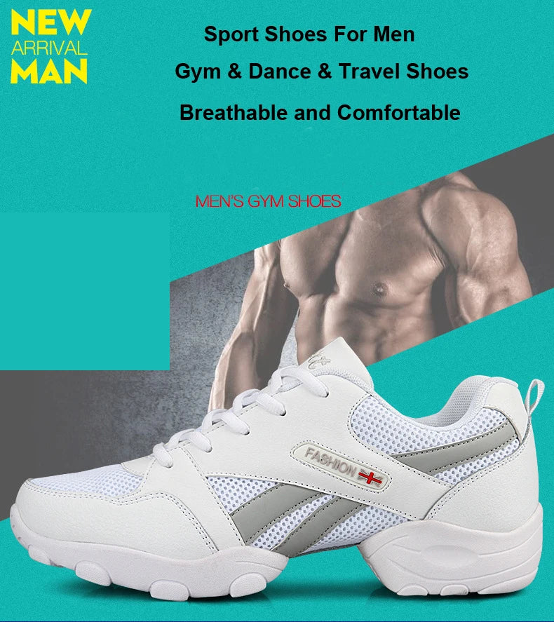 Men's Dance Sneakers High Quality Fitness Shoes Man Soft Sole Modern Jazz Outdoor Travel Gym Yoga Sports Dance Shoes Latin Shoes