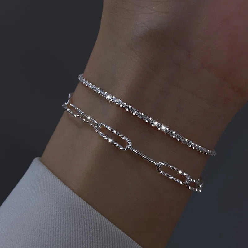 Luxus Kristall Armband für Damen - Mode Herz Charm Armbänder - Strass Bangle Braut Schmuck Accessoires Geschenke