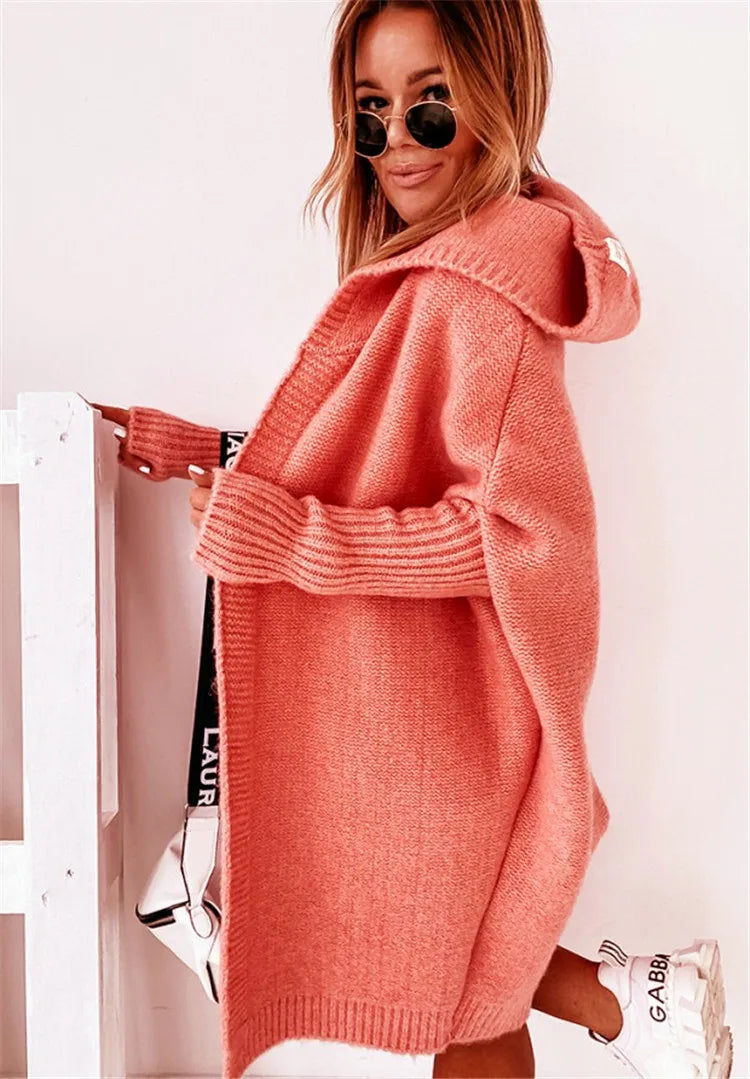 KapuzenPullover Fledermaus-Form - OneSize, 3/4-Ärmel, Stretch