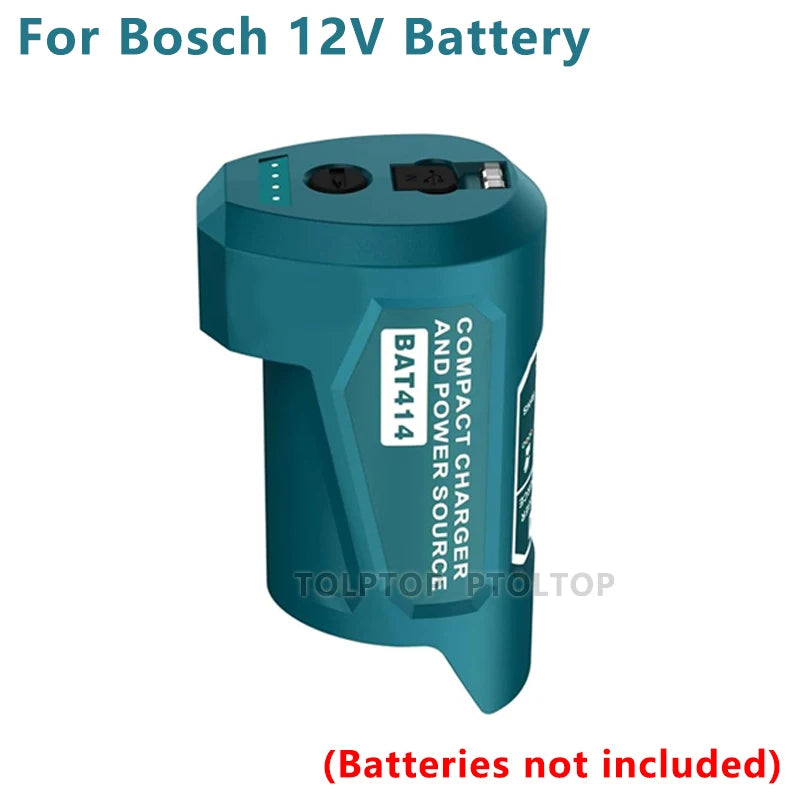 NEU USB Power Adapter Ladegerät Für Bosch 10.8V/12V Li-ion Batterie USB Gerät Handy Stromversorgung Mit USB & Type C DC Port