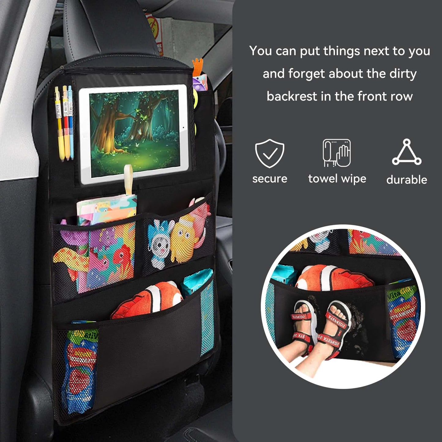 1STK Auto Sitz Tasche Faltbar - 10L 45x30cm Oxford Pro