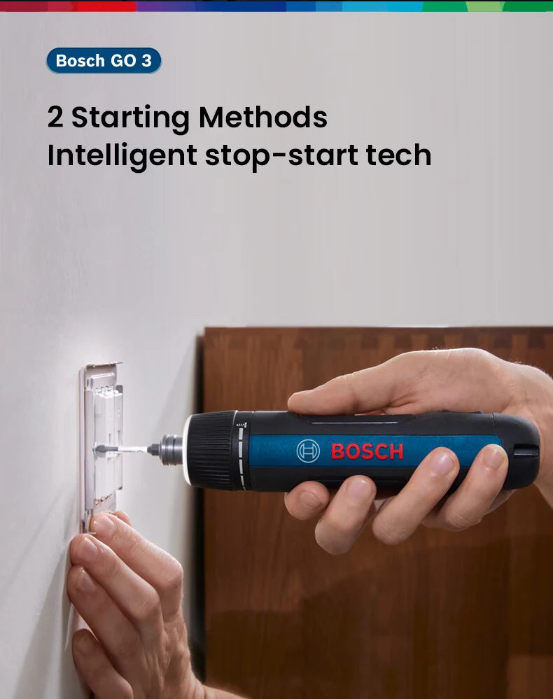 Bosch GO 3 /GO2 Cordless Screwdriver 3.6V Rechargeable Electric Screw Driver Multi-Function Drill Repairing Power Tools Kit GO 2
