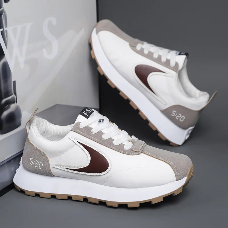 New Women's Sneakers Fashion Breathable Unisex Casual Shoes Lightweight Lace-Up Running Shoes Outdoor Platform Tennis Shoes Male