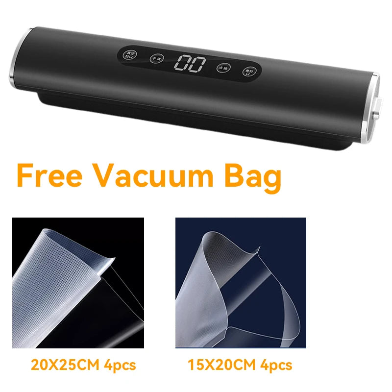 Vacuum Sealer Household Packaging Machine Portable Fresh-keeping Machine Lcd Screen Automatic Four Modes Plastic Bag Sealant