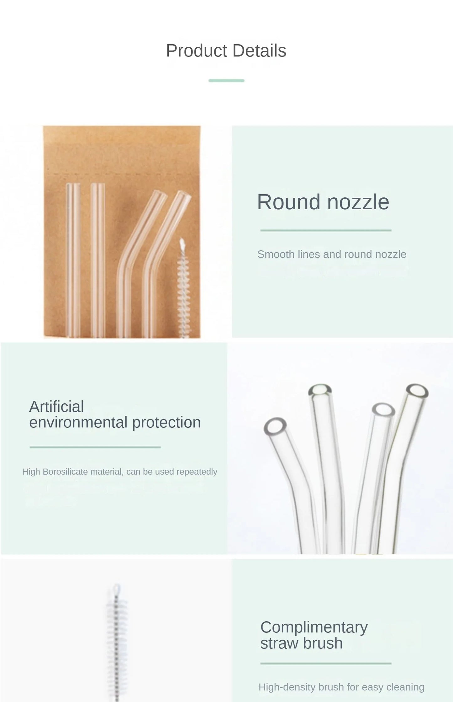 Other Glasstrohhalme Hitzebeständig - 5er Set 21 Cm