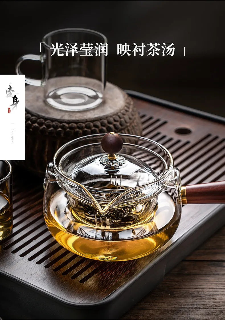 Glas-Teekanne 2025: Heat-Resistant Rotating-Leisure - Tea Set Collection