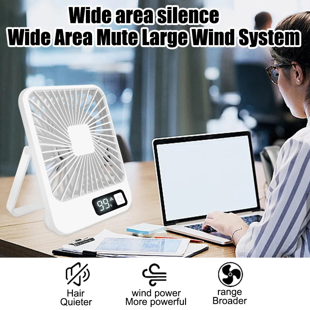 2025 New Small desktop fan USB charging Multi-scene use Car fan Camping fan Home office portable quiet outdoor simple summer fan