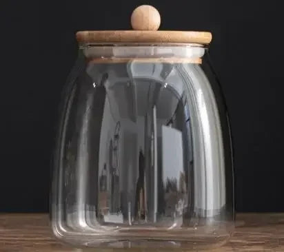 Spherical Glass Food Storage Container with Cork Lids Large Capacity Sealed Glass Bottles Pot Jar for Kitchen Organizer tools