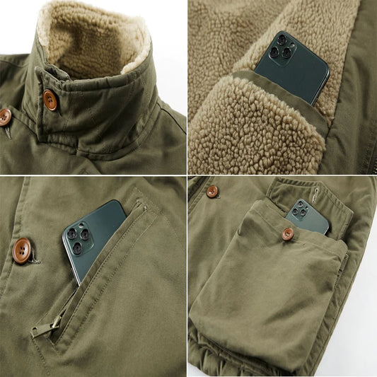 DIMUSICN Fleece Weste Warme Gepolsterte Stehkragen - Größe 6XL, Winddicht, Taschen