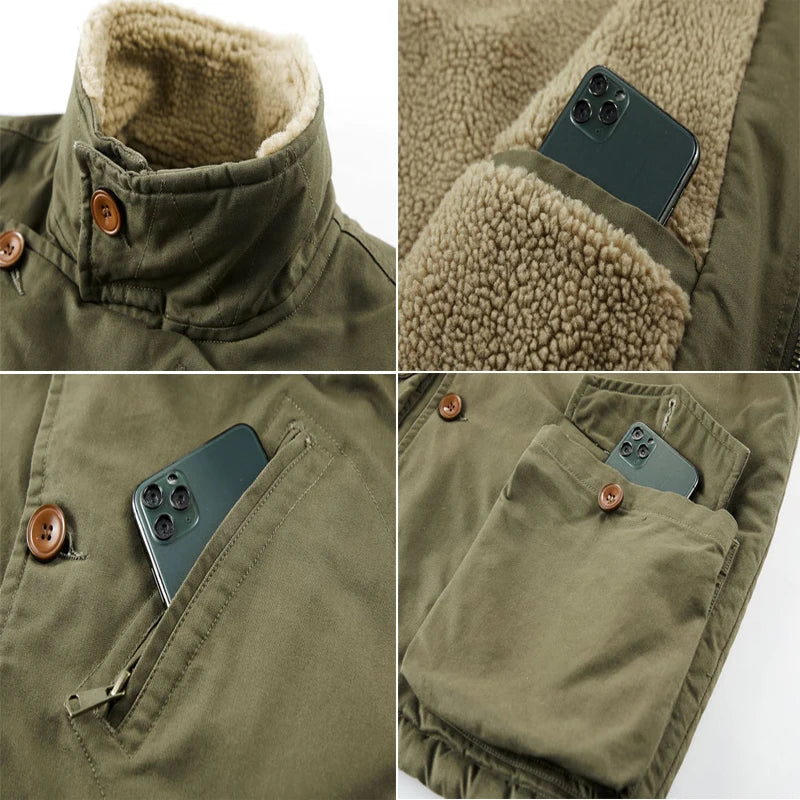 DIMUSICN Fleece Weste Warme Gepolsterte Stehkragen - Größe 6XL, Winddicht, Taschen