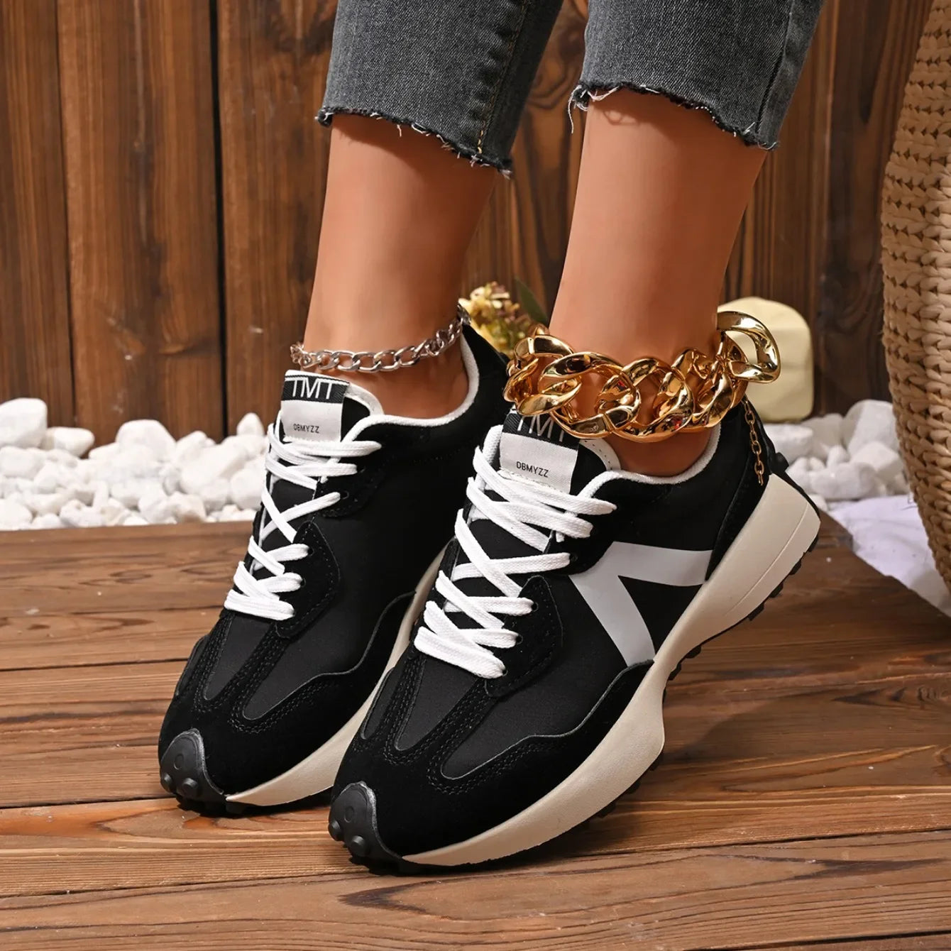 Meilecheng Damen Sneakers Bequem - Rutschfest PU Innensohle