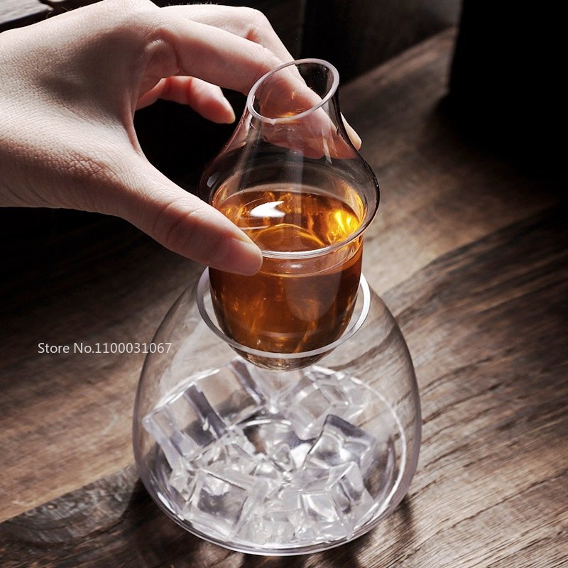 Creative Japanese Glass Wine Pot Cooling Sake Cup Ice Jug Decanter Wine Bottle Whiskey Dispenser Home Hotel Bar
