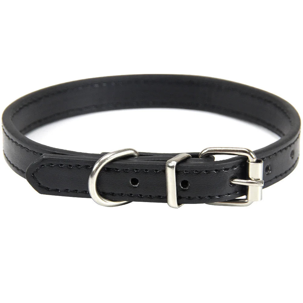 Haustier Halsband Bunt 2025 - PU Leder Personalisiert Name Katze Hund 16 Farben XS-XL