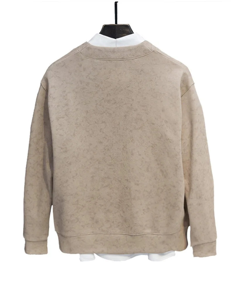 MAINKULCN Cardigan Koreanischer Stil V-Ausschnitt - Größe 8XL-10XL, Material Polyester Baumwolle, Knopfleiste