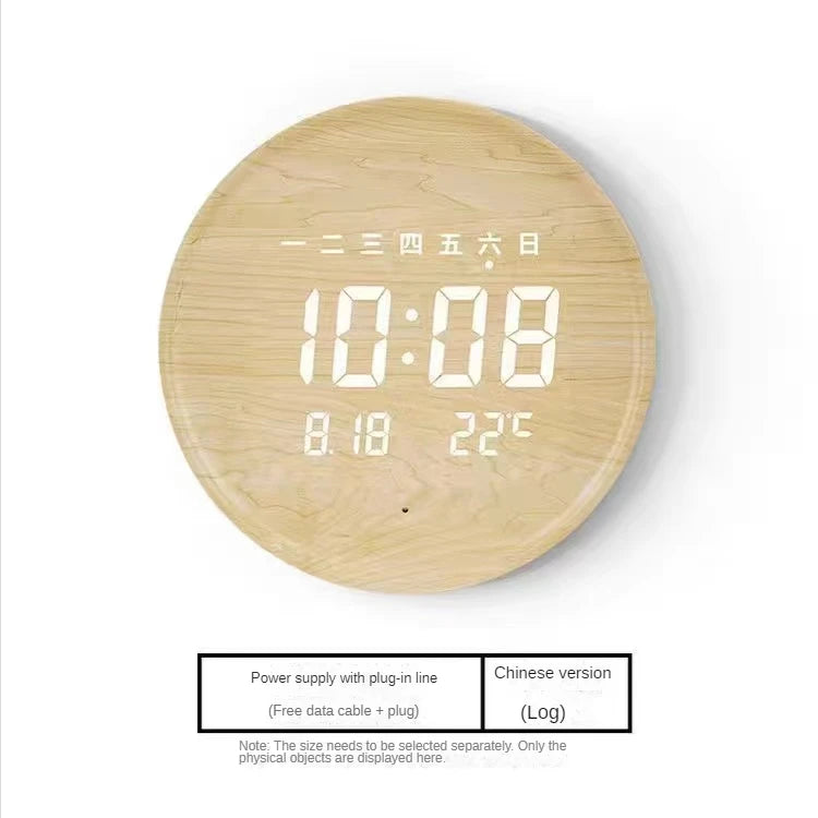 LED Leuchtende Elektronische Uhren 2025 - Wohnzimmer Heim Mode Kreativ - Nordisch Licht Luxus Einfach Wanduhr