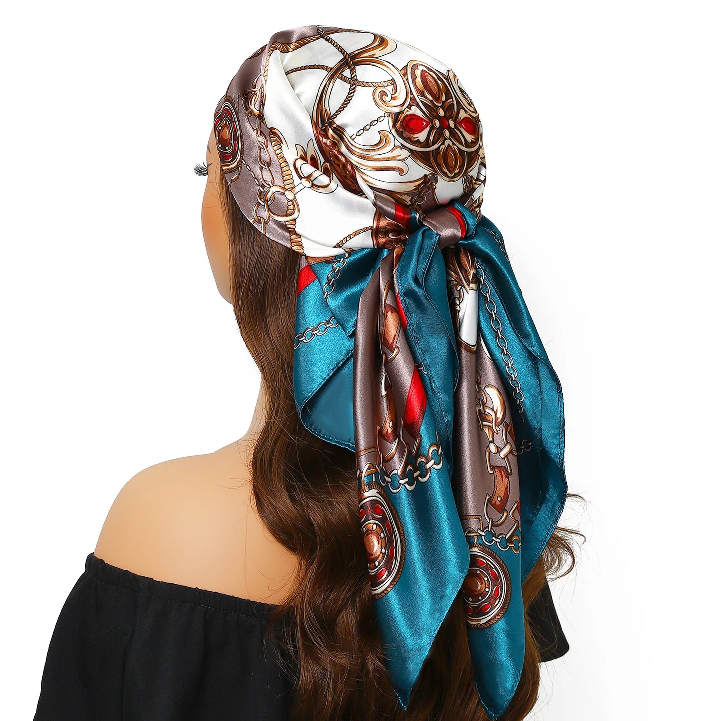 Kopf Foulard Seidenglanz - 90x90 cm Polyester weich