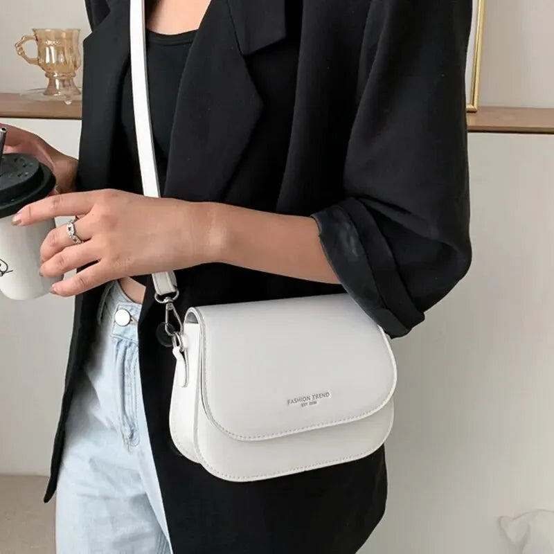 Geantă de mână pentru femei, geantă de mână cu fermoar, culoare solidă, la modă, tip Flipped, retro, casual, simplă, tip Crossbody