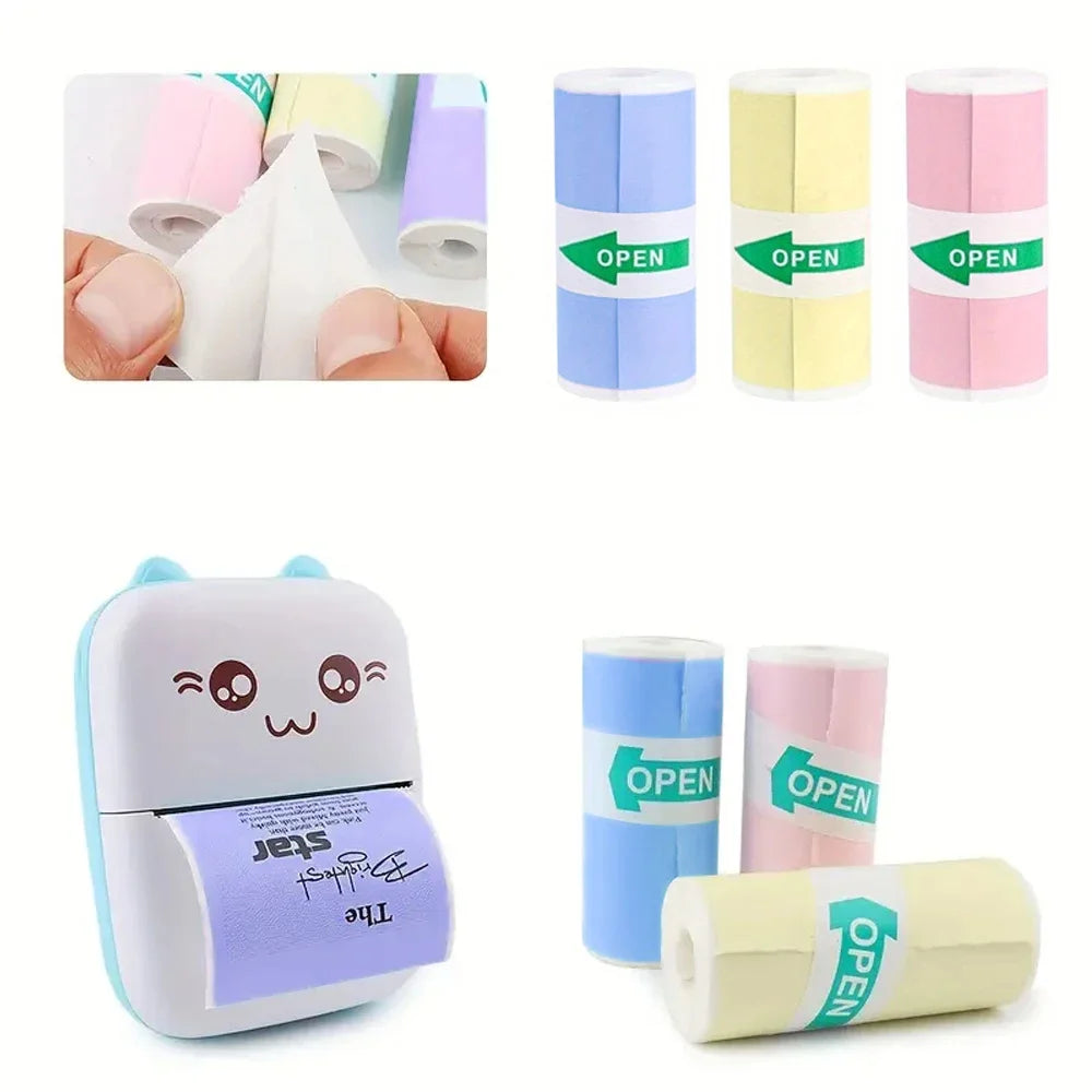 Thermopapier 2025: 3 Rolls of Mini Printer Paper Thermal Paper Printable Stickers for Pocket Thermal Printers Collection