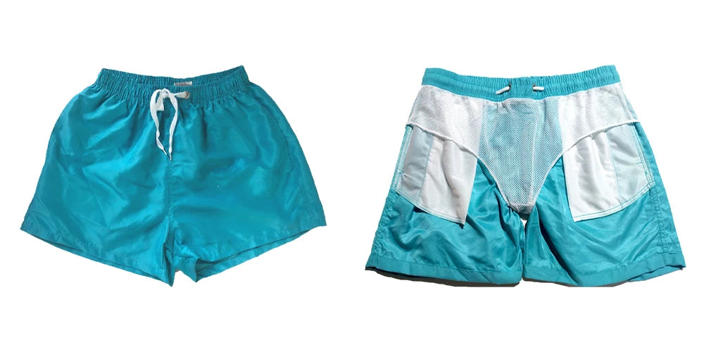 Männer Quick Dry Board Shorts - Schnelltrocknende Badehose Schwimmen Trunks Atmungsaktiv Kordelzug Taschen Surfing Beach