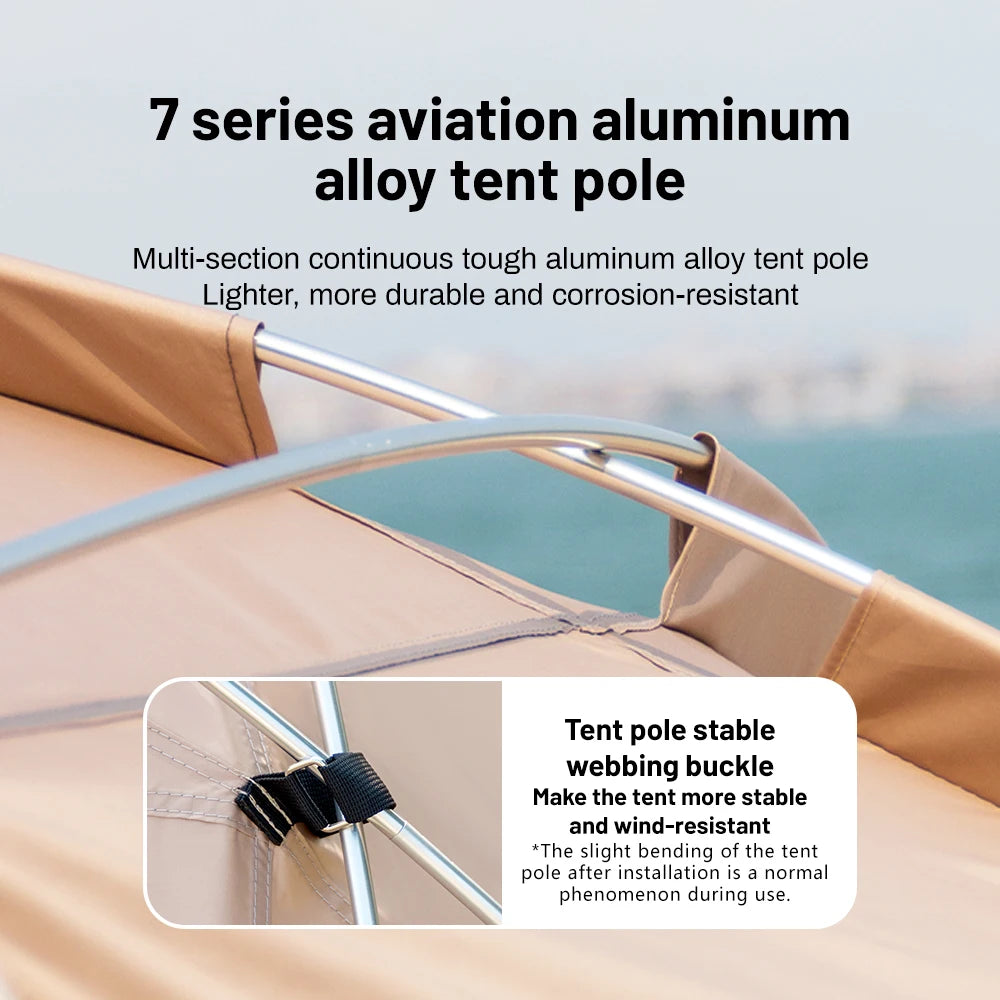 Sonuto Outdoor 4-7 People Camping Park Beach Tent Vinyl Sunscreen Folding Portable Canopy Rainproof And Sunscreen Shelter