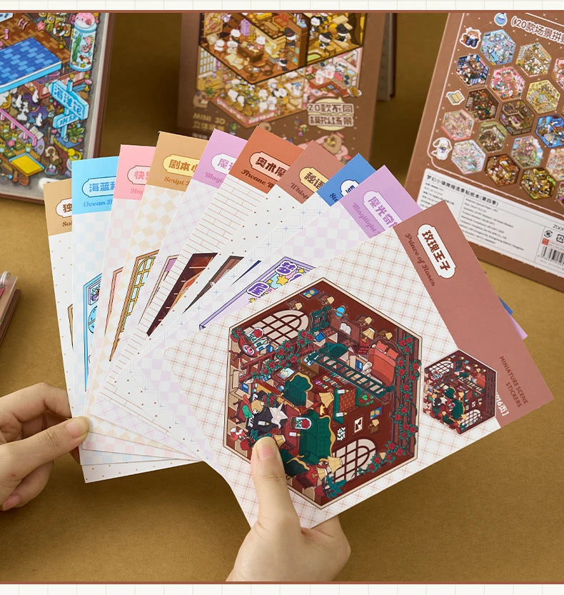 Kawaii 20in1 3D Cartoon Aufkleber - DIY, 190x135mm