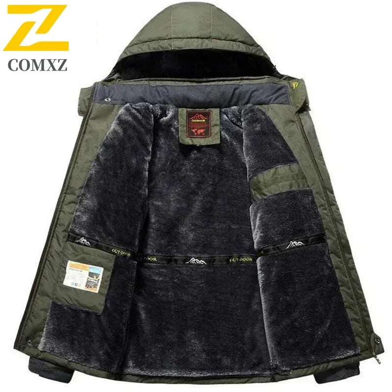 ArmeeGrün Parka Wasserdichtes Fleece - Größe 9XL, Dicke