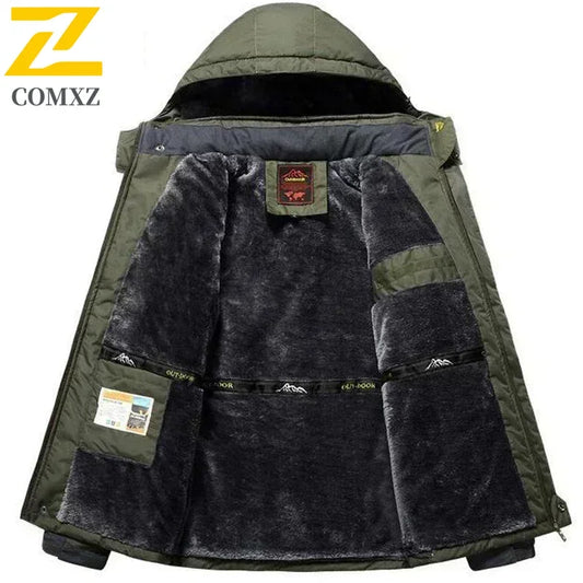 ArmeeGrün Parka Wasserdichtes Fleece - Größe 9XL, Dicke