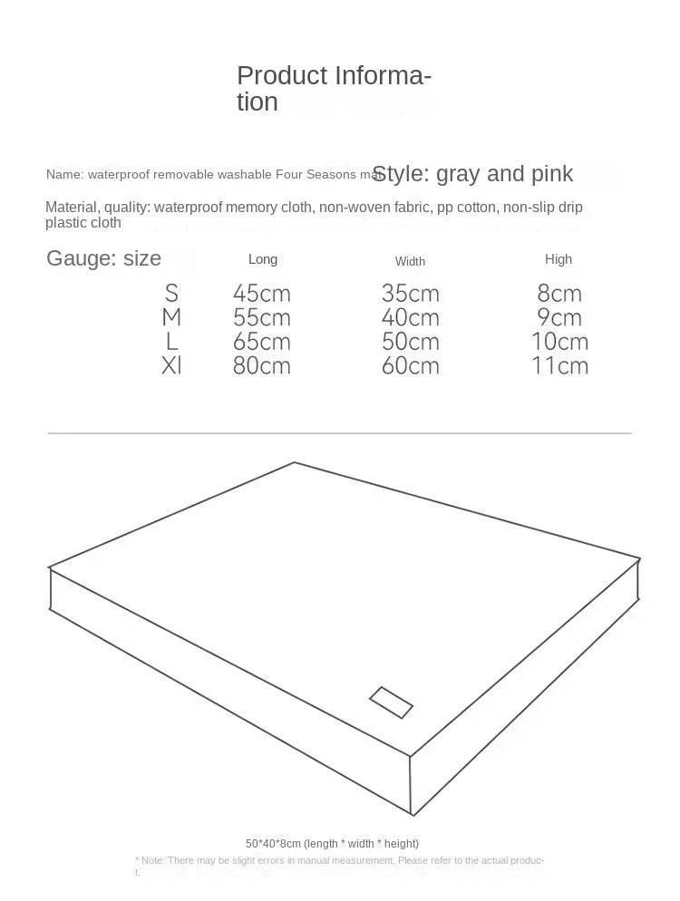 Waterproof Dog Bed Mat Removable Pet Sleeping Mat for Small Medium Dogs Cats Soft Dog Kennel House Pet Product Accessories beds