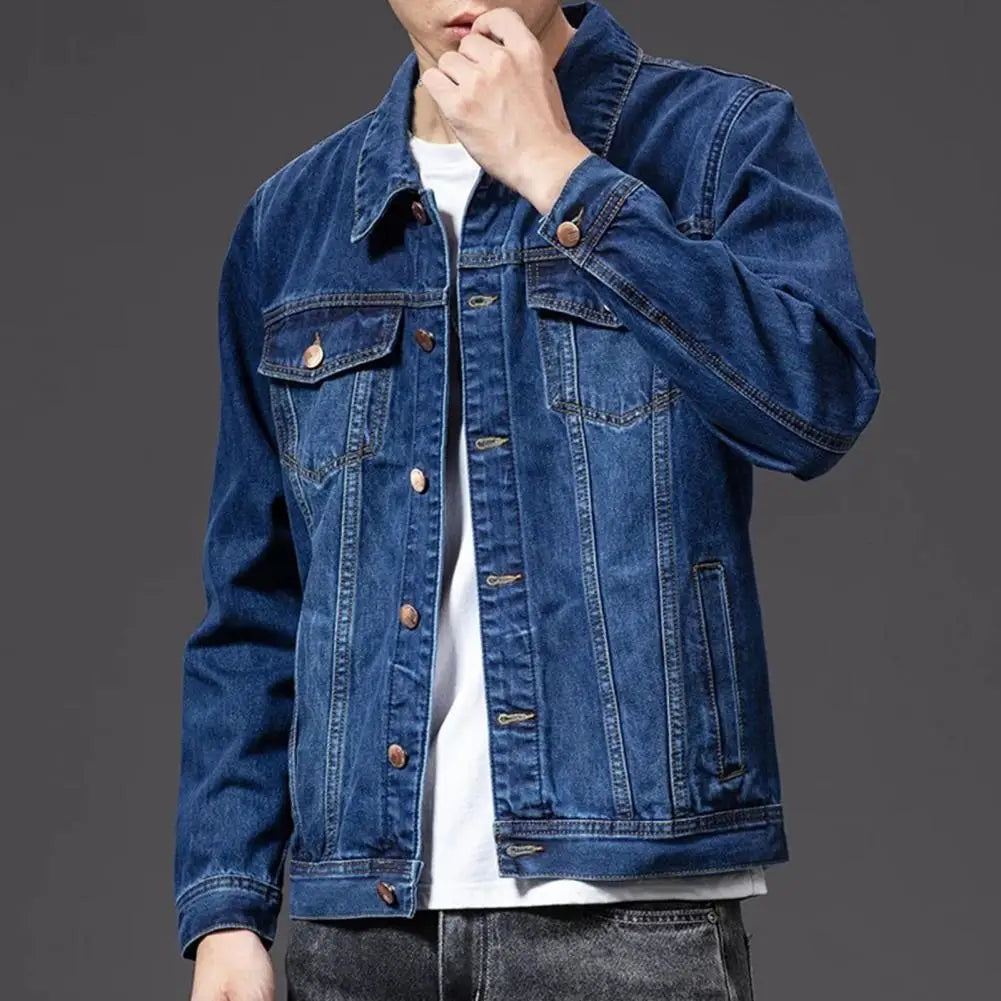 Casual Denim Jacket for Men Coat Single-breasted Cardigan Jacket Men Denim Coat Male Jacket chaquetas hombre куртка мужская