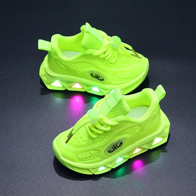 Baby Schuhe 2025 - Frühling Herbst Leuchtende Sneaker - Jungen Mädchen LED Schuhe Weiche Sohle 7-13J