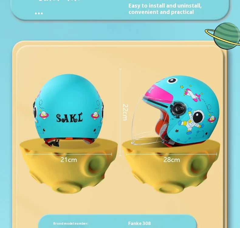 Children Cartoon Cute 4 season Motorcycle helmets Open face electric car bike child helmet for kids boy girl unicorn casco moto