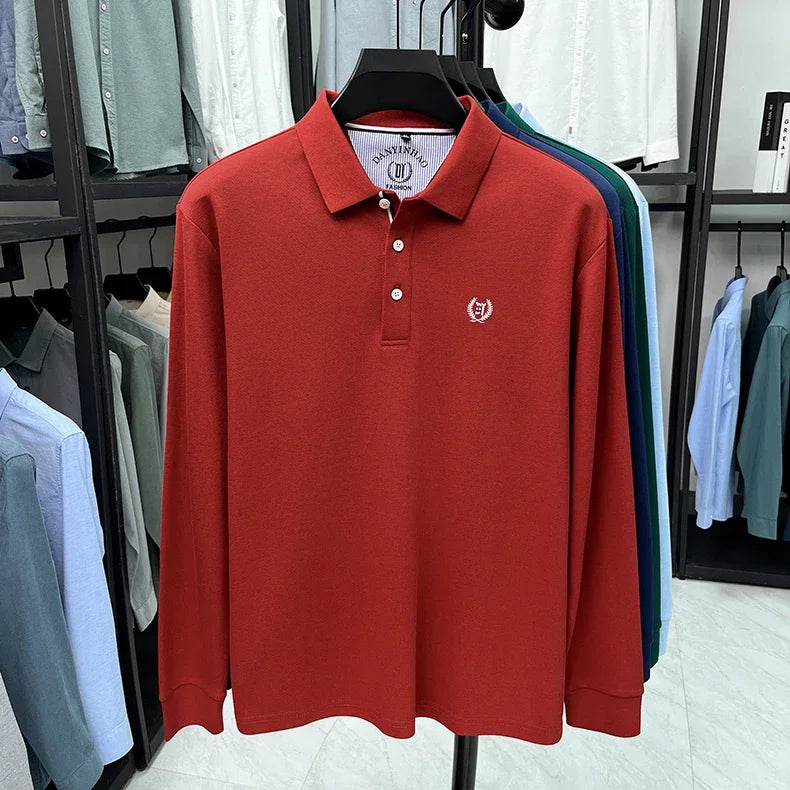 Tricou cu mânecă lungă și brodat Eleganza Polo - Mărimea M, amestec de bumbac