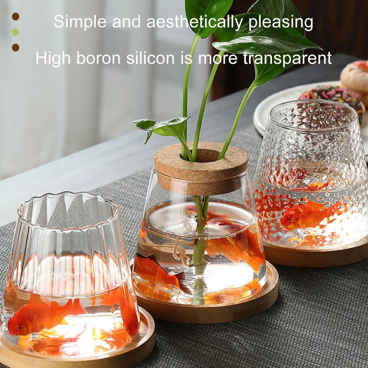Mini Hydroponic Flower Pot Home Vase Decor Transparent Glass Soilless Plant Pots Tabletop Garden Pots Planters Home Decoration