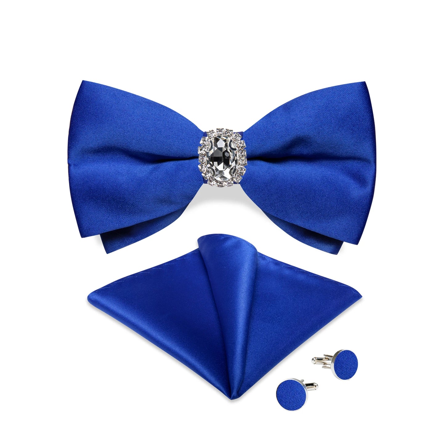 Designer Men's Silk Bowties Pocket Square Cufflink Set for Man Wedding Pre-tied Bow Ties Fashion Butterfly Knot Business Bowties