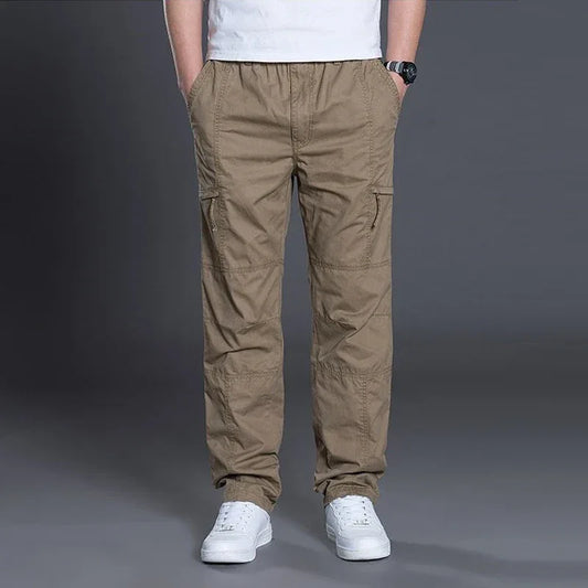 Herren Hosen 2025 - Summer Autumn Fashion Cotton Long Pants Straight Joggers Plus Size - Golden Bridge Store