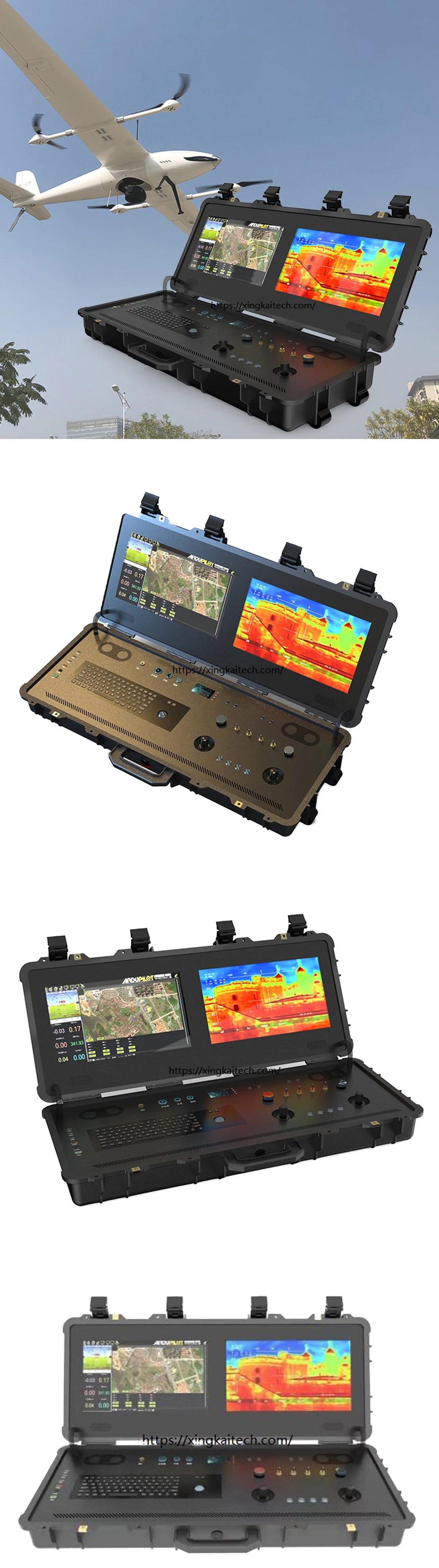 Remote Drone Remote Control With Screen Broadcasting Dual Screen Portable Ground Control Station Data Link Reverse Rotor System
